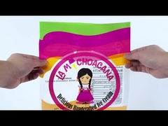 طباعة مخصصة كيس التعبئة البلاستيكية المغلقة مع نافذة شفافة للآيس كريم الطعام المجمد