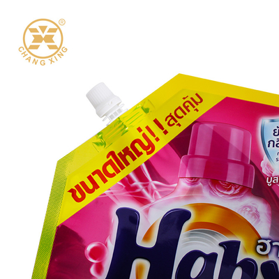 Custom Printed Liquid Bag Plastic Detergent Packaging Bag Stand Up Pouch With Corner Spout