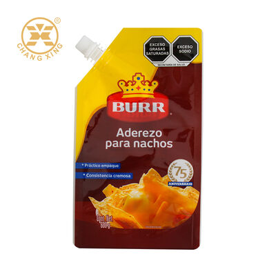 Custom Food Grade Plastic Side Spout Pouch Seasoning Sauce Pouch With Spout For Chili Paste Ginger Sauce Salad Dressing Ketchup Doypack Pouch Bpa-Free