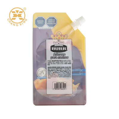 Custom Food Grade Plastic Side Spout Pouch Seasoning Sauce Pouch With Spout For Chili Paste Ginger Sauce Salad Dressing Ketchup Doypack Pouch Bpa-Free