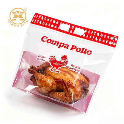 Custom Printed Anti-Fog Roast Chicken Packaging Bags with Zipper and Customizable Micro Vent Holes