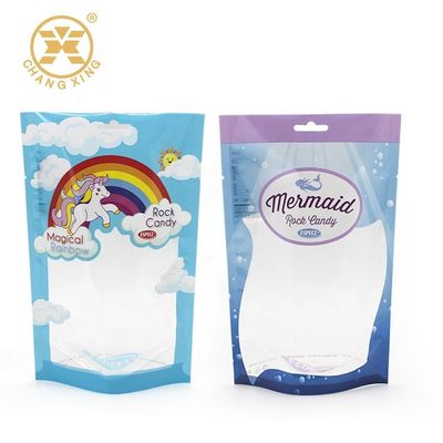 Customizable Holographic Stand Up Pouch Ziplock Bag for Food Grade Snack Packaging