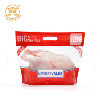 جودة  VMPET EXPE Stand Up Pouch With Handle Roast Chicken Plastic Packaging For Frozen Food مصنع