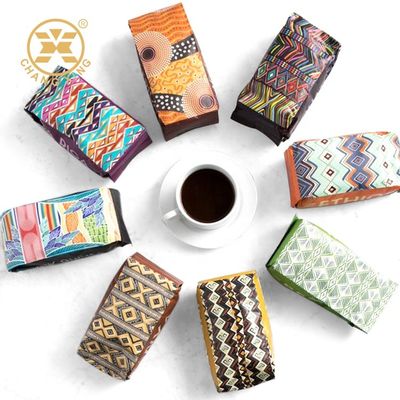 جودة  CPP Resealable Coffee Packaging Bags With Valve Flat Bottom Stand Up Pouch مصنع