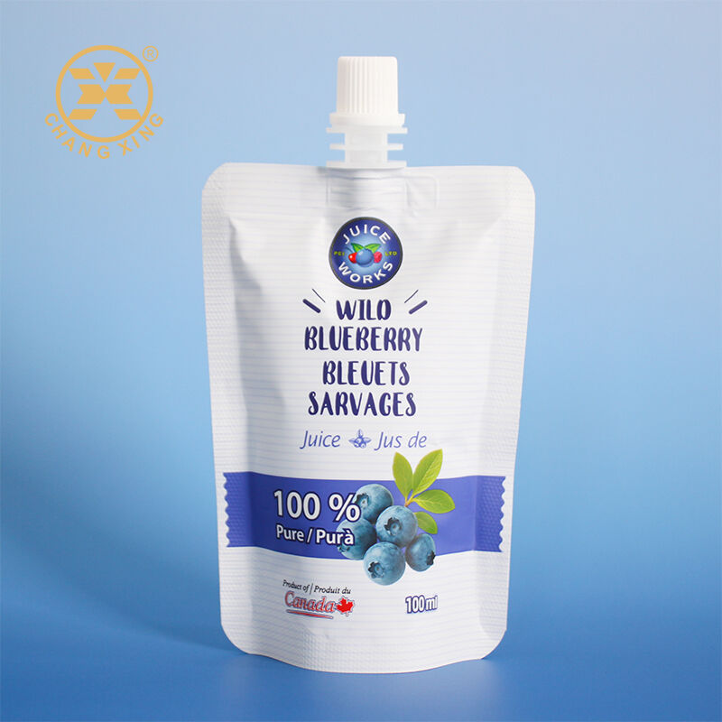 Custom Printed 100ml 250ml 500ml Juice Drink Spout Pouch Beverage Packing Pouch Liquid Packaging Bag With Spout