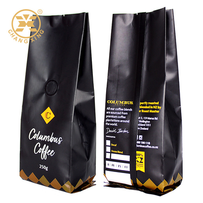 Bolsas Cafe مخصص ماتي القهوة التعبئة والتغليف رباعية كيس الختم صمام طريقة واحدة