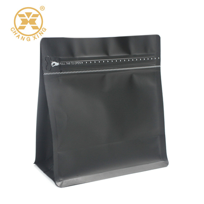 أكياس تغليف القهوة Ziplock طريقة واحدة صمام التفريغ اللون الأسود