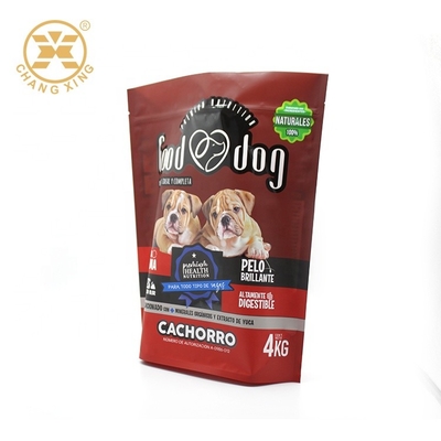 الوقوف الحقيبة القابلة لإعادة الغلق 1 كجم 2 كجم 4kgs OEM الحقيبة أغذية الحيوانات الأليفة مع سحاب بلاستيكي reclosable