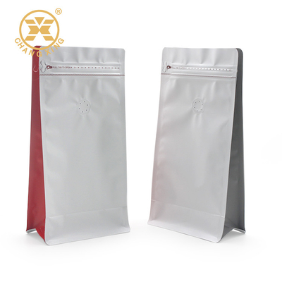 أكياس قهوة VMPET من الألومنيوم ذات قاع مسطح 250 جرام BOPP Zip Lock Pouch للأغذية