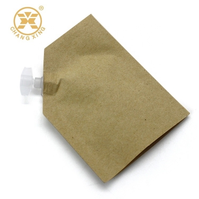 LDPE Multiwall Standing Pouch Paper Kraft Paper 100 Microns Cream Packaging Bag