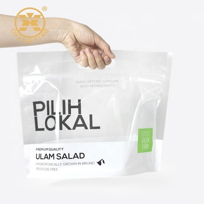 OEM Logo Zip Lock أكياس تغليف الفواكه الجافة الخس تغليف الخضروات البلاستيكية الوقوف